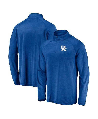 Men's Fanatics Royal Kentucky Wildcats Striated Raglan Lightweight Quarter-Zip Top