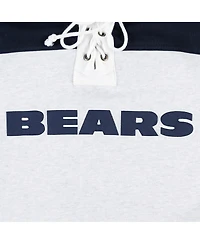 Men's '47 Brand Chicago Bears Heather Gray Gridiron Lace-Up Pullover Hoodie