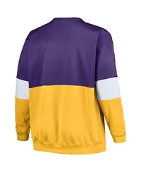 Men's Fanatics Purple, Gold Los Angeles Lakers Big and Tall Split Pullover Sweatshirt