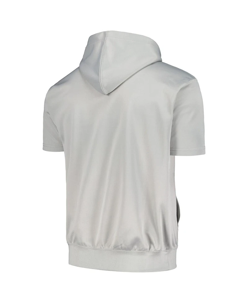 Men's Fanatics Silver, Orange Phoenix Suns Short Sleeve Pullover Hoodie