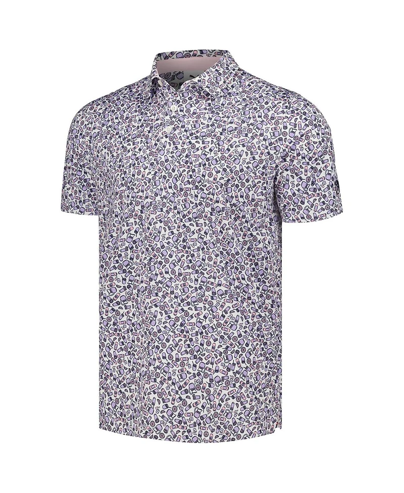 Men's Puma x Arnold Palmer Collection White Arnold Palmer Invitational Mixer Polo Shirt