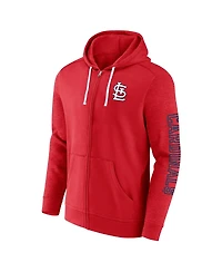 Men's Fanatics Red St. Louis Cardinals Offensive Line Up Lightweight Full-Zip Hoodie