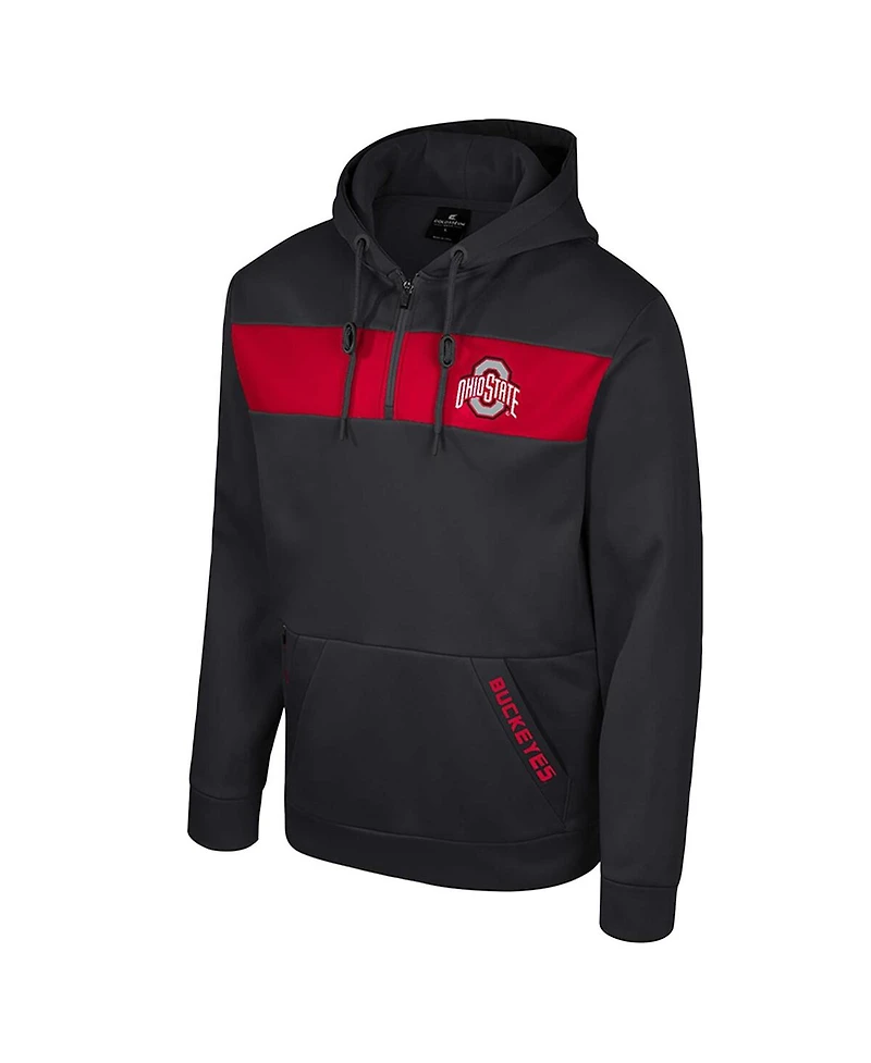 Men's Colosseum Black Ohio State Buckeyes Quarter-Zip Hoodie