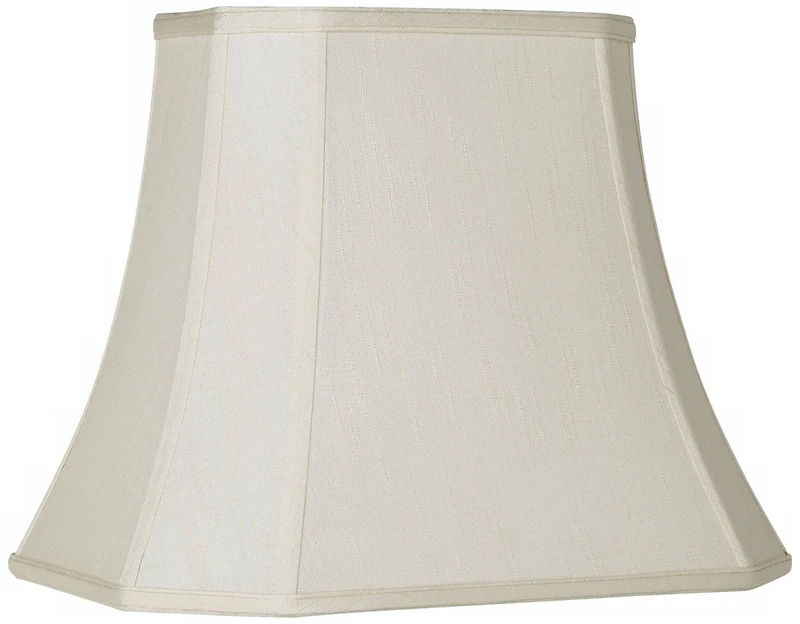 Imperial Shade Creme Medium Rectangle Cut Corner Lamp Shade 10" Wide x 7" Deep at Top and 16" Wide x 12" Deep at Bot and 13"