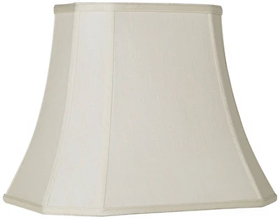 Imperial Shade Creme Medium Rectangle Cut Corner Lamp Shade 10" Wide x 7" Deep at Top and 16" Wide x 12" Deep at Bot and 13"
