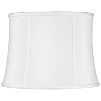 Imperial Shade White Medium Drum Lamp Shade 14" Top x 16" Bottom x 12" Slant (Spider) Replacement with Harp and Finial