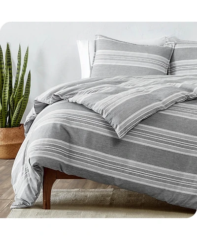 Bare Home Double Brushed Duvet Cover Set Queen - Stripe