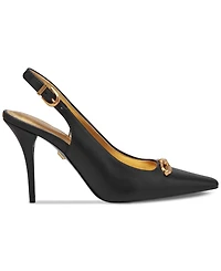 Donna Karan New York Women's Sadrina Leather Chain Bit Slingback Pumps