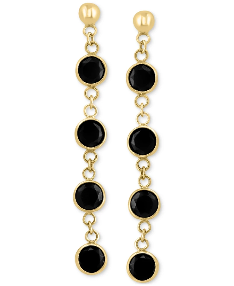 Effy Onyx Bezel Linear Chain Drop Earrings in 14k Gold