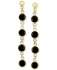 Effy Onyx Bezel Linear Chain Drop Earrings in 14k Gold