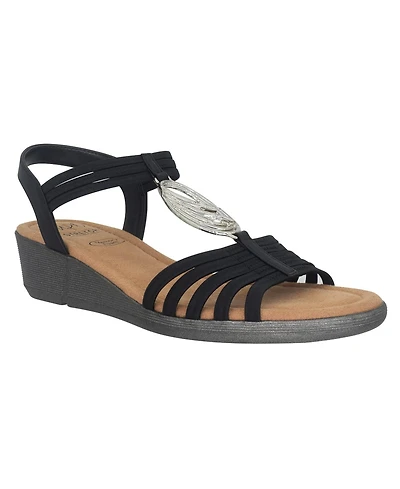 Impo Women's Ralana Ornamented Stretch Wedge Sandals
