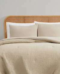Truly Soft Textured Waffle 3 Piece Comforter Set, Full/Queen