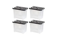 Iris Usa File Box File Organizer Plastic File Box w/ Winglid for Letter/Legal File, Bpa-Free Plastic Storage Bin Tote Organizer with Handles, Stackabl