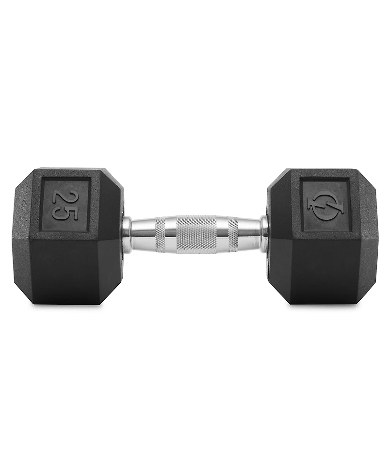 Philosophy Gym Rubber Coated Hex Dumbbell Hand Weight, 25 lbs