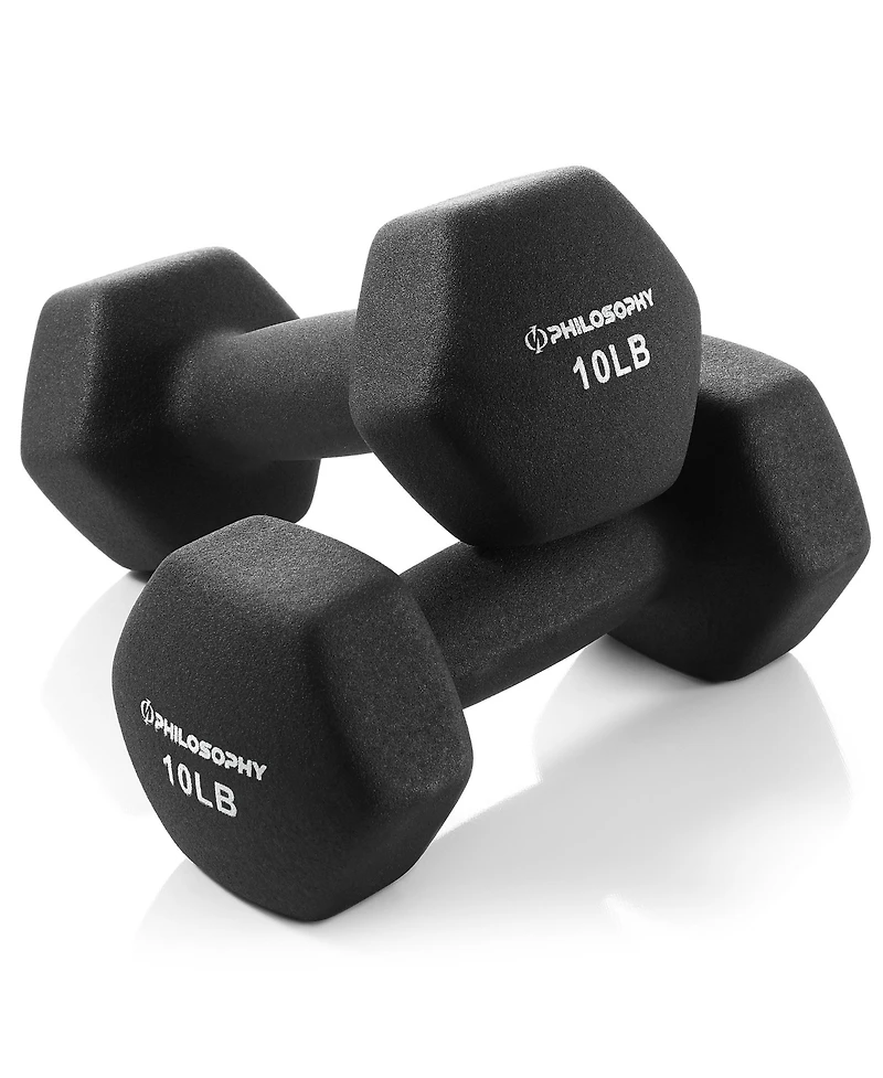 Philosophy Gym Neoprene Dumbbell Hexagon Hand Weights, lb Pair