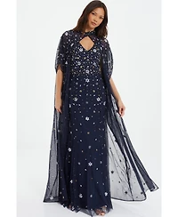 Quiz Women's Beaded 2-In-1 Cape And Evening Dress