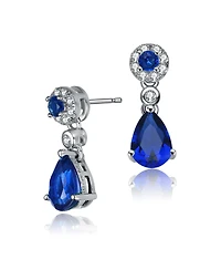 Sterling Silver White Gold Plated Cubic Zirconia Dress Earrings