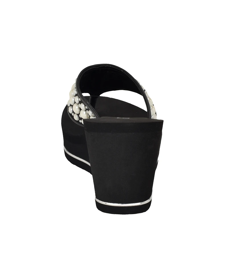 Guess Women's Silus Embellished Platform Wedge Sandals