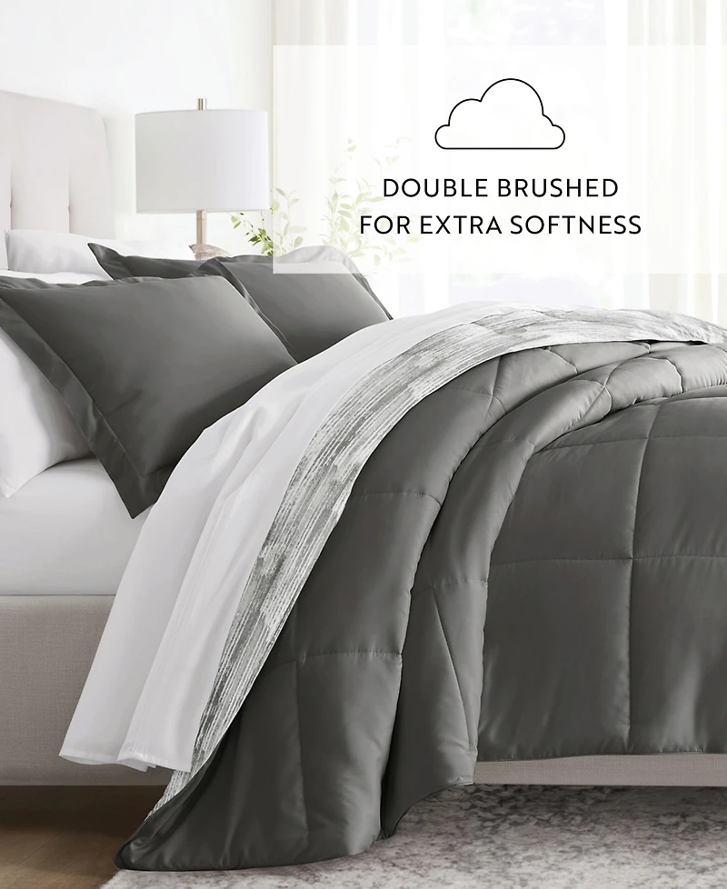 ienjoy Home Textured Stripe 3-Piece Comforter Set, King/California King