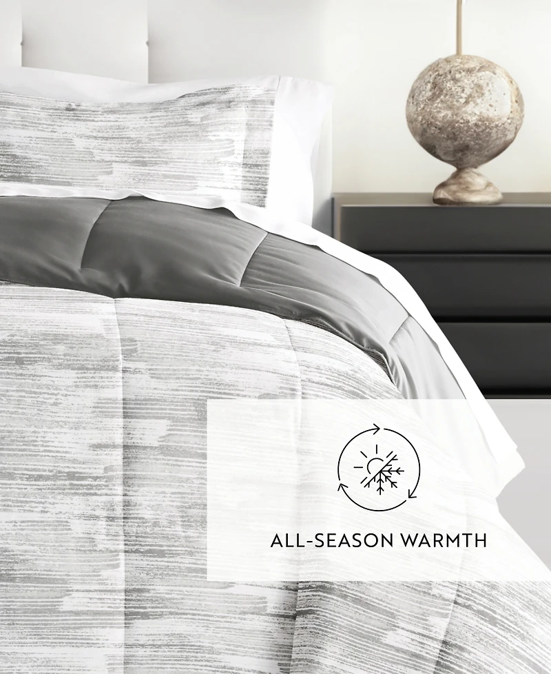 ienjoy Home Textured Stripe 3-Piece Comforter Set, Full/Queen