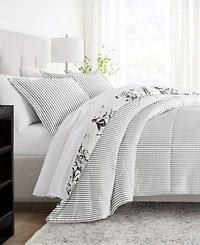 ienjoy Home Vintage-Like Magnolia Stripe 2-Piece Comforter Set, Twin/Twin Xl