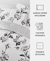 ienjoy Home Vintage-Like Magnolia Stripe 2-Piece Comforter Set, Twin/Twin Xl