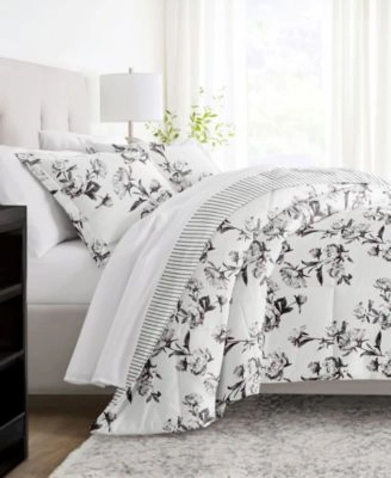 Ienjoy Home Vintage Like Magnolia Stripe Comforter Sets