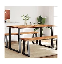 Dining Table with Live Edge 55.1"x31.5"x29.5" Solid Wood Acacia
