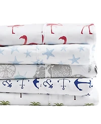 Premium Comforts Coastal Printed Microfiber 4-Pc. Sheet Set, King - Coastal