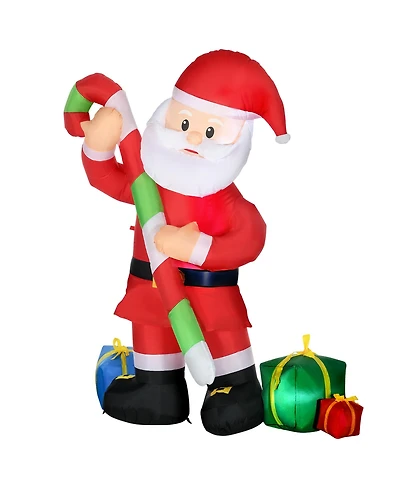 Homcom 72" Christmas Inflatables Santa Claus with Candy Cane for Yard