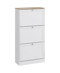 Homcom Modern Shoe Cabinet with 3 Flip Drawers for 18 Pairs,