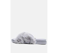 Womens homey fur slip-on flats