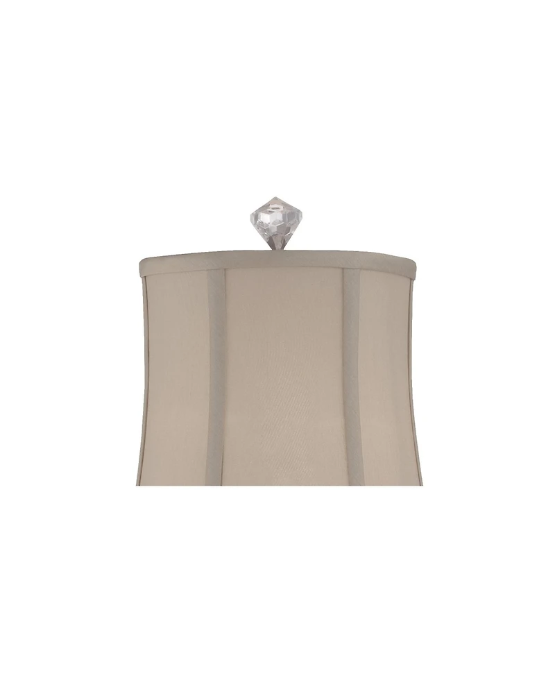 Vienna Full Spectrum Belardo Traditional Buffet Table Lamp 32" Tall Clear Crystal Taupe Bell Shade for Bedroom Living Room Bedside Nightstand Off