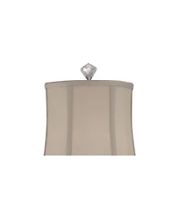Vienna Full Spectrum Belardo Traditional Buffet Table Lamp 32" Tall Clear Crystal Taupe Bell Shade for Bedroom Living Room Bedside Nightstand Off