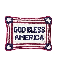 6.5" x 9" God Bless America July 4th Needlepoint Petite Throw Pillow