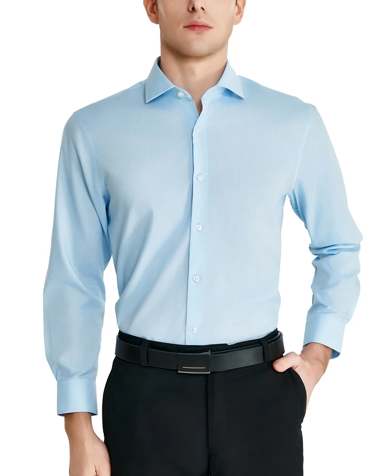 Perry Ellis Men's Modern-Fit Lux Twill Solid Dress Shirt