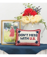 6.5" x 9" With U S July 4th Needlepoint Petite Throw Pillow