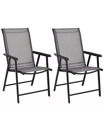Sugift Set of 2 Outdoor Patio Folding Chairs