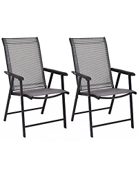 Sugift Set of 2 Outdoor Patio Folding Chairs