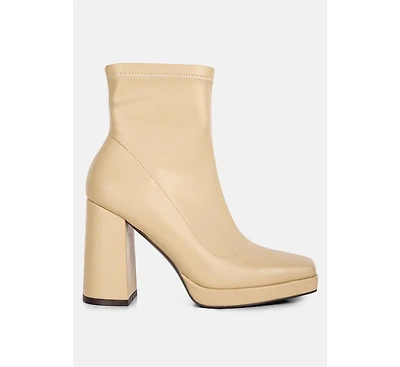 Tintin Square Toe Ankle Heeled Boots
