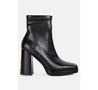 Tintin Square Toe Ankle Heeled Boots