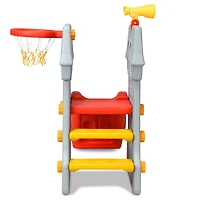 Inolait 5 in 1 Toddler Climber Slide Playset with Basketball Hoop and Telescope