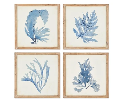 Framed Coral Watercolor Prints Set of 4