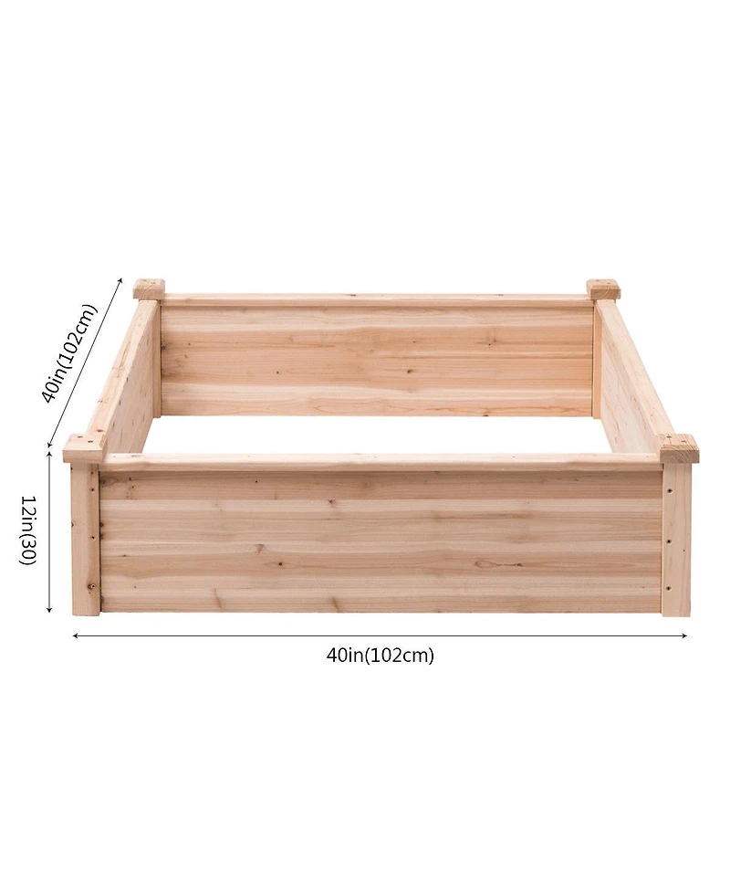 Wooden Square Garden Vegetable Flower Bed