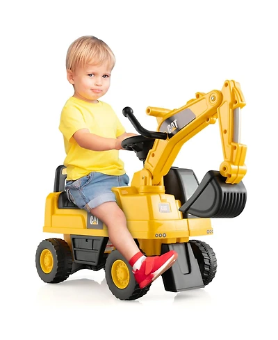 Sugift Licensed Caterpillar Kids Ride-On Digger