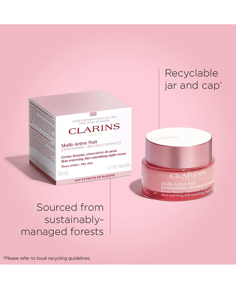 Clarins Multi-Active Night Moisturizer For Lines, Pores & Glow With Niacinamide