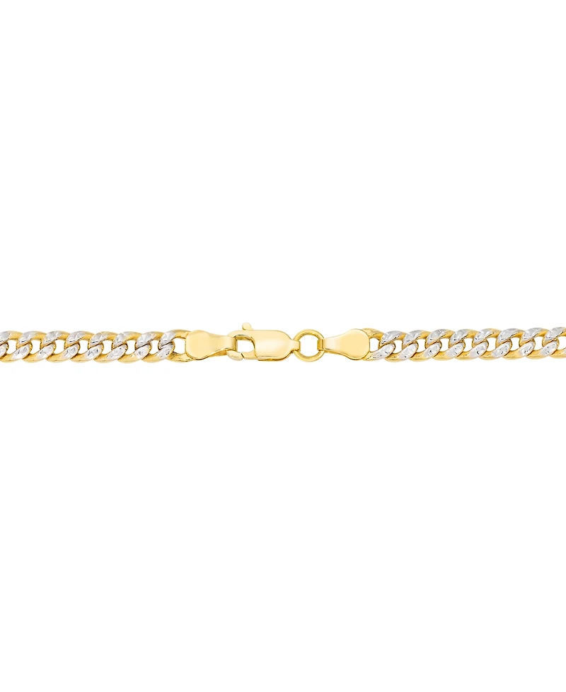 Double-Sided Cuban Link 22" Chain Necklace in 10k Two-Tone Gold
