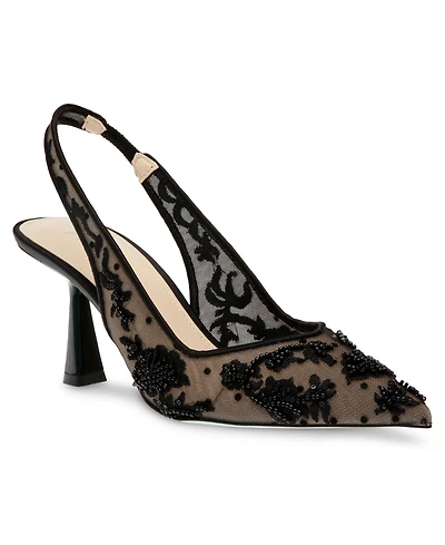 Betsey Johnson Women's Nikki Embroidered Slingback Evening Pumps