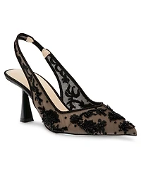 Betsey Johnson Women's Nikki Embroidered Slingback Evening Pumps