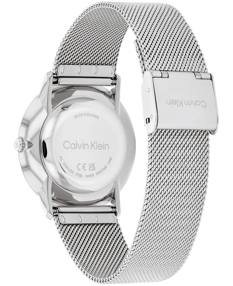 Calvin Klein Women's Exceptional Silver-Tone Stainless Steel Mesh Bracelet Watch 37mm